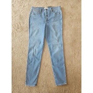 Madewell 10" High Rise Skinny Jeans Button Front Size 31